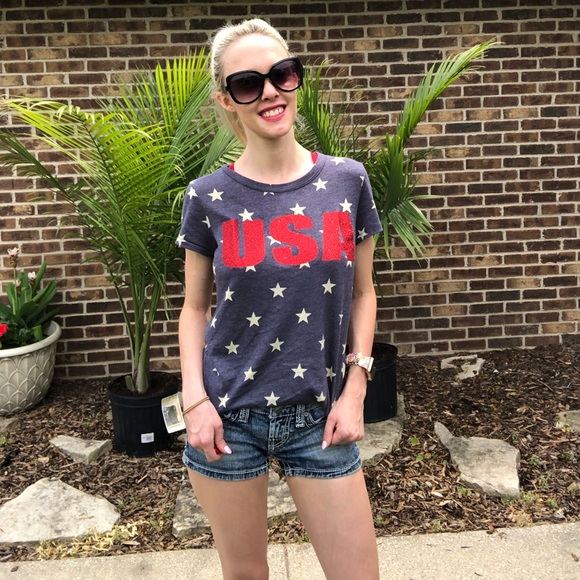 Tops - USA Heathered Tee